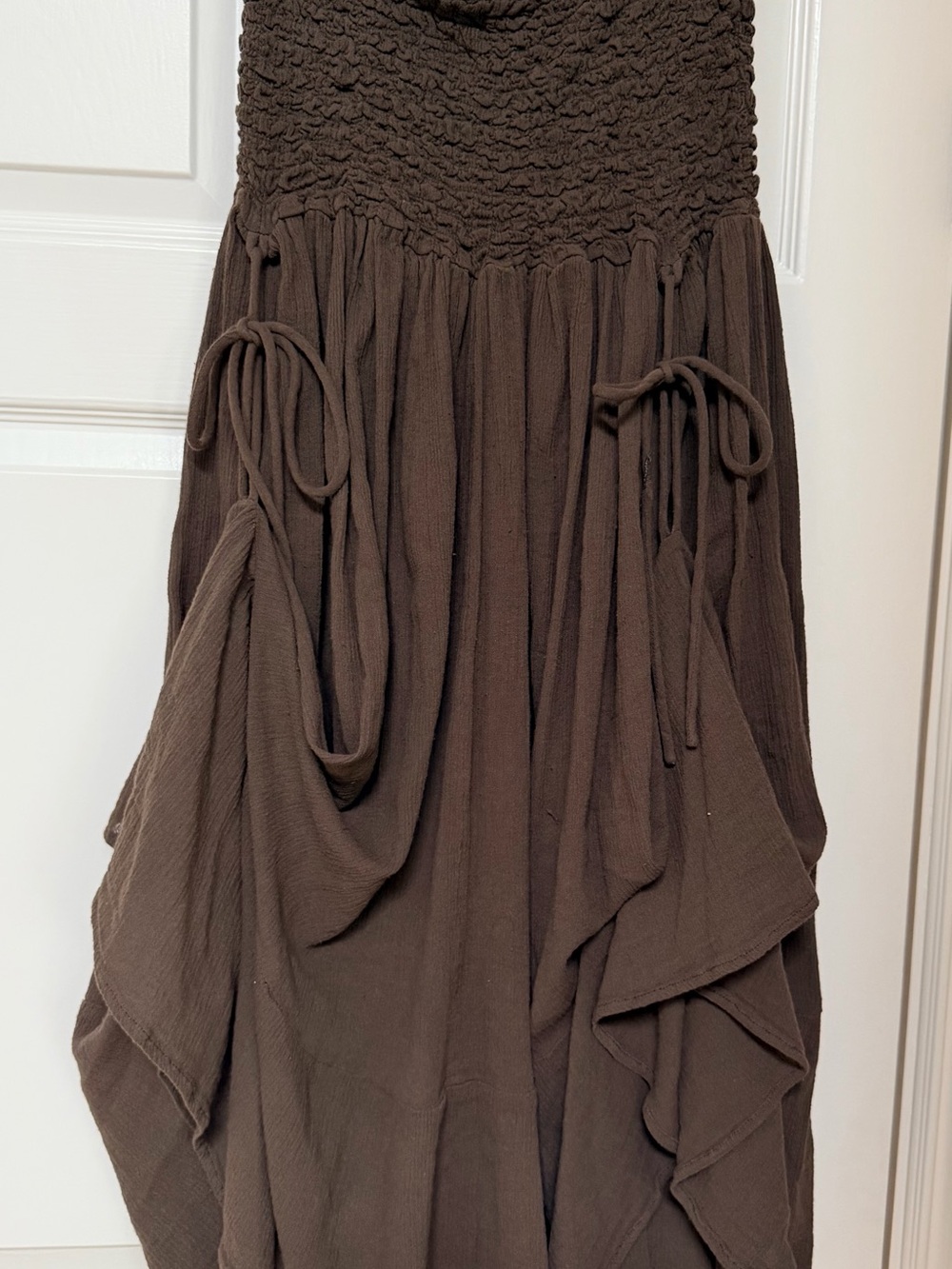 Free People Chocolate Brown Tiered Maxi Skirt